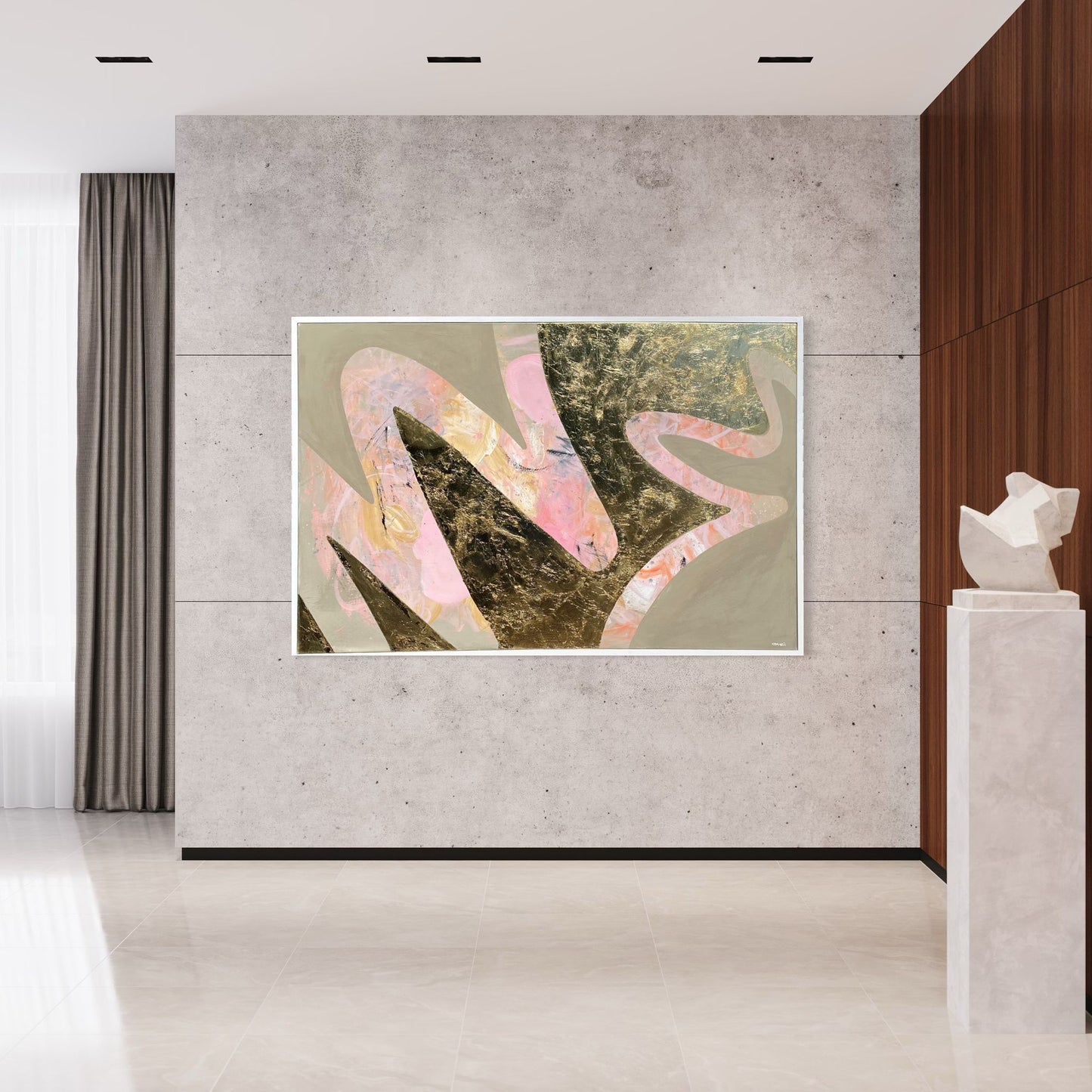 Abstract artwork on wall in house